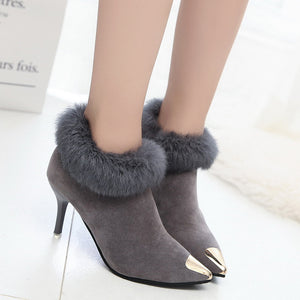 Stiletto sexy high heel nude boots