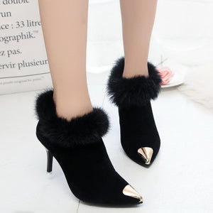 Stiletto sexy high heel nude boots