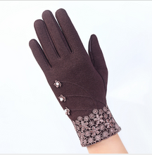 Load image into Gallery viewer, Touch screen ladies winter gloves outdoor sports cycling driving warm gloves not falling velvet gloves
