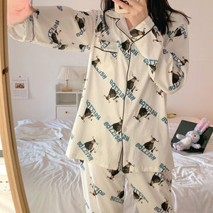 Spring And Autumn Long-sleeved Pajamas Women's Outer Wear