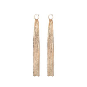 Women's exaggerated long tassel earrings