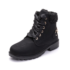 Plus velvet warm short boots rivet women boots
