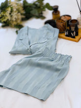 Load image into Gallery viewer, Pajamas About Temperament Striped Pattern Silk Fabric Short-sleeved Shorts Summer Ice Silk Home Service Suit Women
