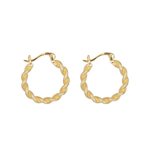 Sterling Silver Earrings Simple Twist Woven Earrings Female Gold-plated Silver Earrings With