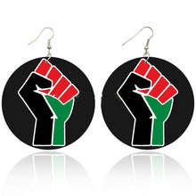Load image into Gallery viewer, Fashion wooden printed earrings fist earrings
