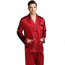 Load image into Gallery viewer, Men&#39;s silk satin pajamas suit casual wear
