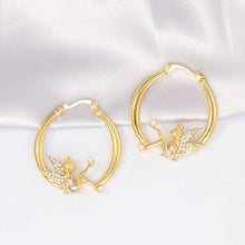 Load image into Gallery viewer, Flower Fairy Gold Diamond Earrings Women&#39;s Earrings
