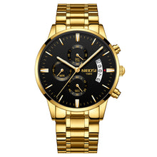 Load image into Gallery viewer, Men Watch Chronograph Sport Mens Watches Top Brand Luxury Waterproof Full Steel Quartz Gold Clock Men Relogio Masculino

