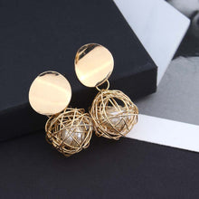 Load image into Gallery viewer, Vintage Geometric Earrings Simple Woven Ball Pearl Stud Earrings
