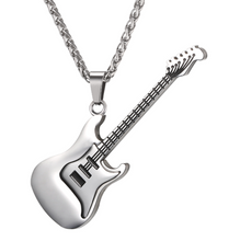 Load image into Gallery viewer, Explosive guitar stainless steel pick necklace Necklace rock guitar titanium steel necklace

