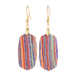 Earrings Boho Striped Emperor Stone Earrings Rainbow Color