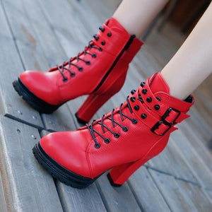 Mid heel Martin boots