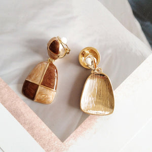 Geometric color block earrings
