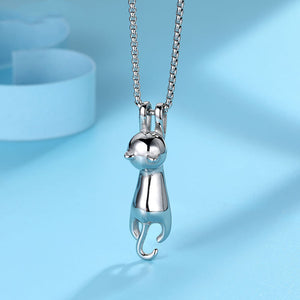 Cat Necklace Pendant Titanium Steel Necklace Peeping Cat