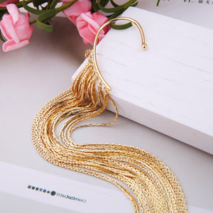 Women's exaggerated long tassel earrings
