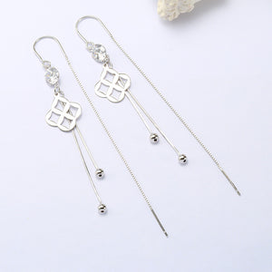 Geometric Earrings Simple Temperament Zircon Sterling Silver Earrings