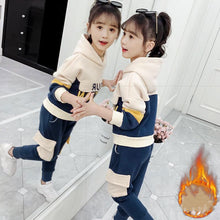 Load image into Gallery viewer, Boys and girls clothing plus fleece jacket hooded sweater
