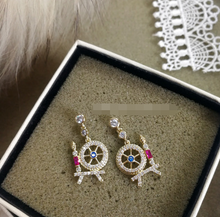 Load image into Gallery viewer, Star Pearl Earrings Lace Letter Butterfly Flower Micro-setdiamond Zircon Earrings Earrings B-559

