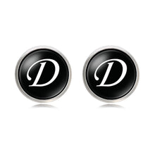 Load image into Gallery viewer, Letter Time Gem French Cufflinks Silver Men&#39;s Shirt Cufflinks
