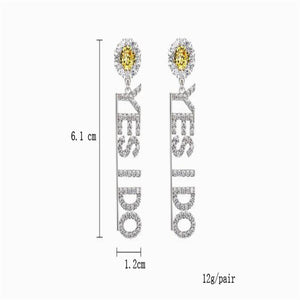 Temperament ear letter earrings