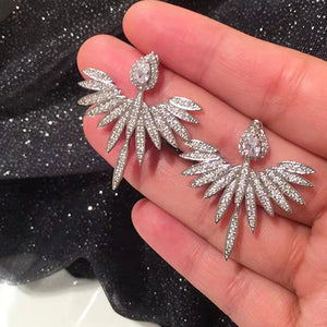 Zircon earrings angel wings earrings