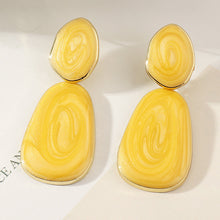 Load image into Gallery viewer, Geometric Oval Earrings Earrings Candy Color Dripping Earrings
