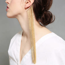 Load image into Gallery viewer, Women&#39;s exaggerated long tassel earrings
