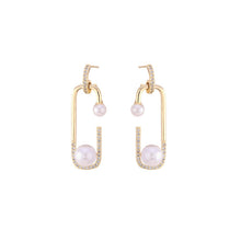 Load image into Gallery viewer, Korean Version Of Imitation Pearl Personality Wild Geometric Type Women's Earrings
