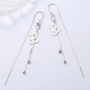 Geometric Earrings Simple Temperament Zircon Sterling Silver Earrings