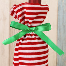 Load image into Gallery viewer, Christmas Decorations Striped Christmas Wine Bottle Set
