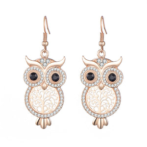 Fashion Personality Owl Ear Hook Punk Opal Earrings Alloy Earrings