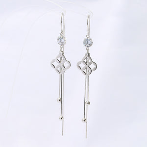 Geometric Earrings Simple Temperament Zircon Sterling Silver Earrings