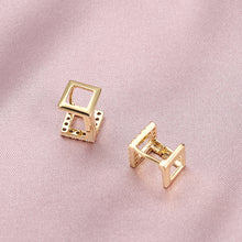 Load image into Gallery viewer, Bronze Earrings Trapezoid Geometric Earrings Metal Wind Earrings
