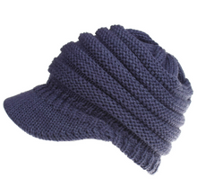 Load image into Gallery viewer, Knitted Baseball Cap Messy Bun Beanie Women Ponytail Beanies Autumn Winter Hats Female Soft Knitting Caps Warm Ladies Skullies

