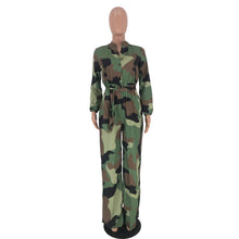 Load image into Gallery viewer, Printed Leopard Print Long Sleeve Jumpsuit
