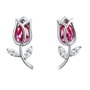 Ear Pin Rose Flower Earrings