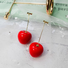 Load image into Gallery viewer, Red cherry earrings fruit drop earrings fashion earrings
