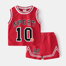 Load image into Gallery viewer, Children&#39;s Basketball Clothing Suits Baby Vest Suit Boys Sweatshirt Two-piece Summer Style Tide
