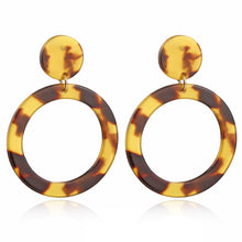 Load image into Gallery viewer, Leopard Earrings acrylic circle geometric Earrings
