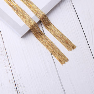 Women's exaggerated long tassel earrings