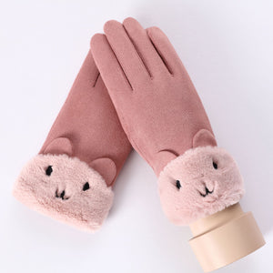 Suede gloves for ladies