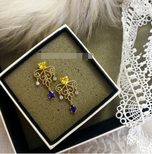 Star Pearl Earrings Lace Letter Butterfly Flower Micro-setdiamond Zircon Earrings Earrings B-559