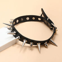 Load image into Gallery viewer, Black Punk Rock Leather Necklace Necklace
