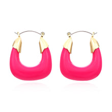 Load image into Gallery viewer, Designer Exaggerated Color Resin Earrings Retro U-shaped Acrylic Earrings Niche Cold Wind Earrings
