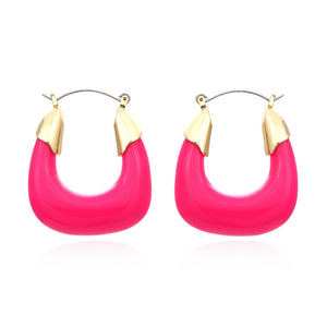 Designer Exaggerated Color Resin Earrings Retro U-shaped Acrylic Earrings Niche Cold Wind Earrings
