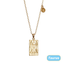 Load image into Gallery viewer, Tarot Necklace Popular Square Brand Retro Constellation Necklace
