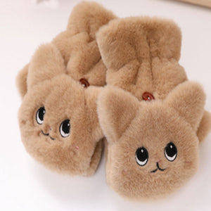 Cute Clamshell Warm And Velvet Padded Gloves