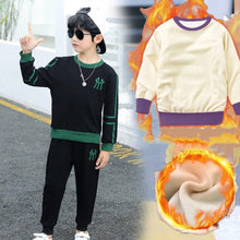 Load image into Gallery viewer, Boys and girls clothing plus fleece jacket hooded sweater
