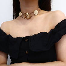 Load image into Gallery viewer, Embossed Geometric Necklace Sweater Necklace Women Totem Necklace
