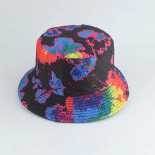 Load image into Gallery viewer, New Style Printed Double-Sided Fisherman Hat Color Tie-Dye Hip-Hop Casual Flat Top Basin Hat

